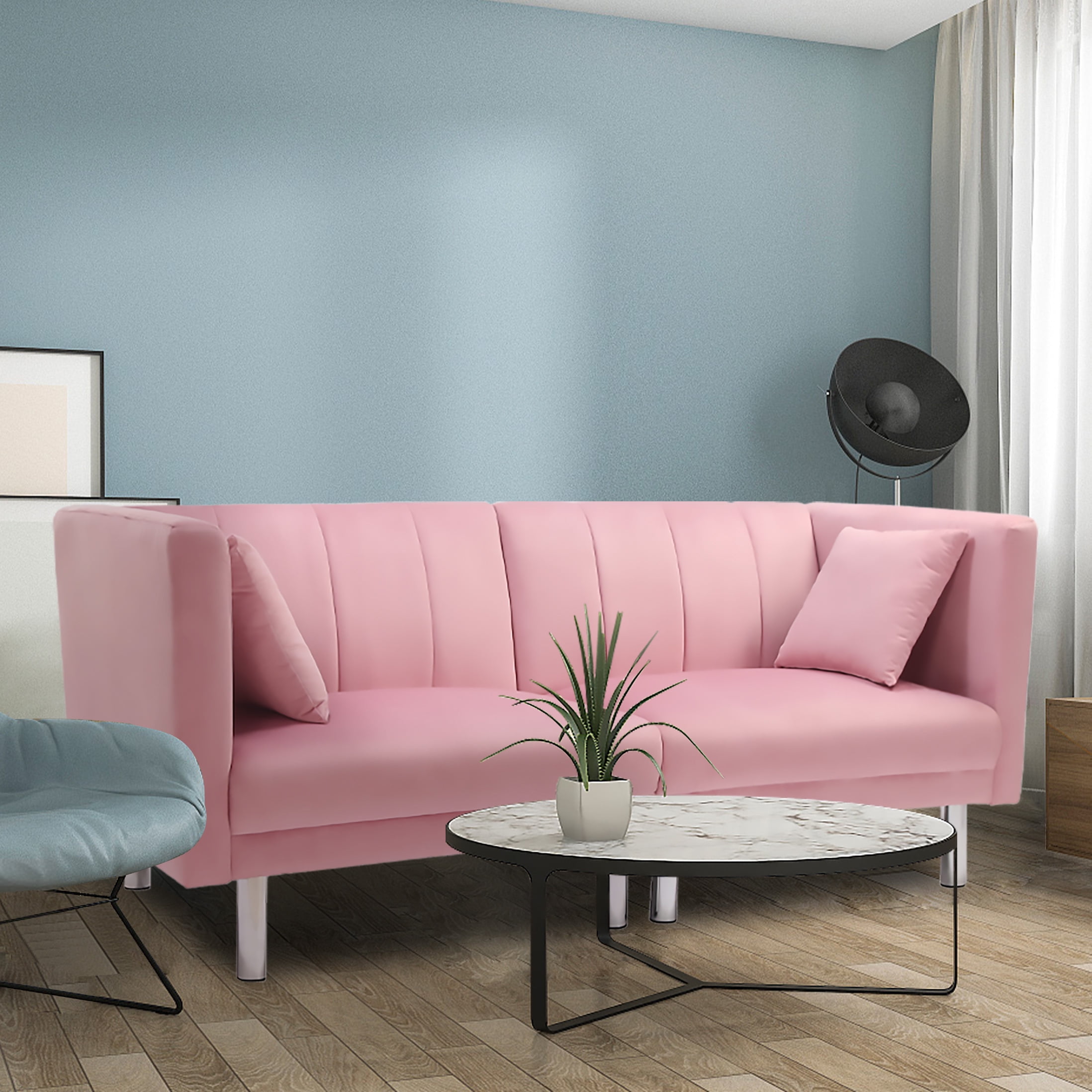 Aukfa Futon Couch, Sleeper Sofa Bed, Velvet Sofa Convertible Loveseat