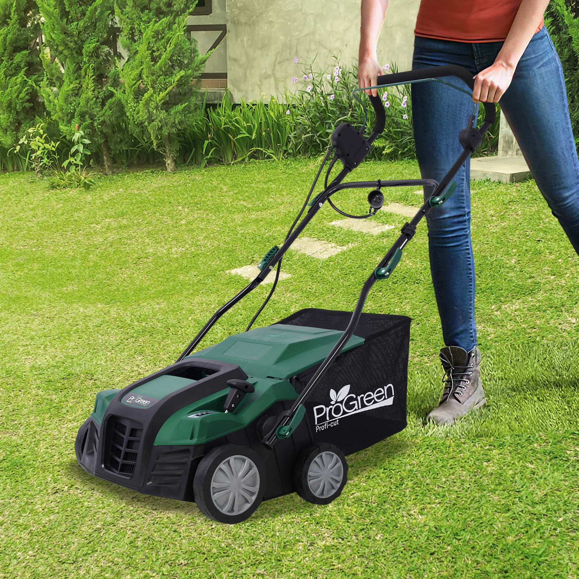 Aukfa Garden Dethatcher 16 Inch 15 Amp Electric Lawn Scarifier Removable Collection Bag 58QT for Garden Yard and Farm Walmart Business Supplies
