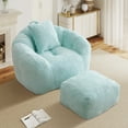 thumbnail image 1 of Aukfa Giant Bean Bag Chair,Lounge Chair Floor Lazy Sofa Bed with Ottoman & Pillow,Light Blue, 1 of 8