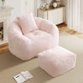 thumbnail image 1 of Aukfa Giant Bean Bag Chair,Lounge Chair Floor Lazy Sofa Bed with Ottoman & Pillow,Pink, 1 of 8