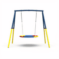 thumbnail image 1 of Aukfa Heavy Duty Metal Swing Set with Saucer Swing, 440LBS A-Frame Backyard Swing Set for Kids and Adults, Blue, 1 of 6