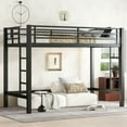 thumbnail image 1 of Aukfa Heavy Duty Twin XL Metal Loft Bed for Kids, Teens and Adults, Space-Saving, Black, 1 of 8