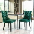thumbnail image 1 of Aukfa High-End Upholstered Dining Chairs Set of 2, Modern Tufted Solid Wood Side Chair with Nailhead Trim - Green, 1 of 8