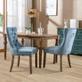 thumbnail image 1 of Aukfa High-End Upholstered Dining Chairs Set of 2, Modern Tufted Solid Wood Side Chair with Nailhead Trim - Light Blue, 1 of 8