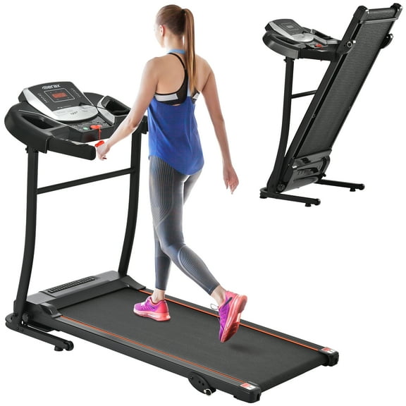 Aukfa Home Folding Treadmill with Pulse Sensor, 2.5 HP Quiet Brushless, 7.5 MPH, 300LBS Weight Capacity, Walking Jogging Machine with Incline