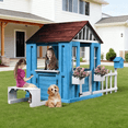 thumbnail image 1 of Aukfa Kids Playhouse,Wooden Playhouse for Boys Girls,Picnic Bench, Mailbox, Fence & Flowerpot Holders for Backyard, Garden, Lawn,Blue, 1 of 8