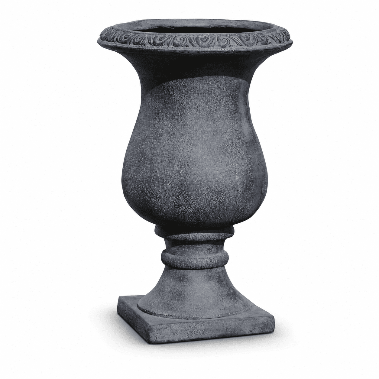Aukfa Large MGO Garden Urn Planter, Outdoor Tall Decorative Stone-Look Flower Pot with Drainage Hole & Weather-Resistant, Black