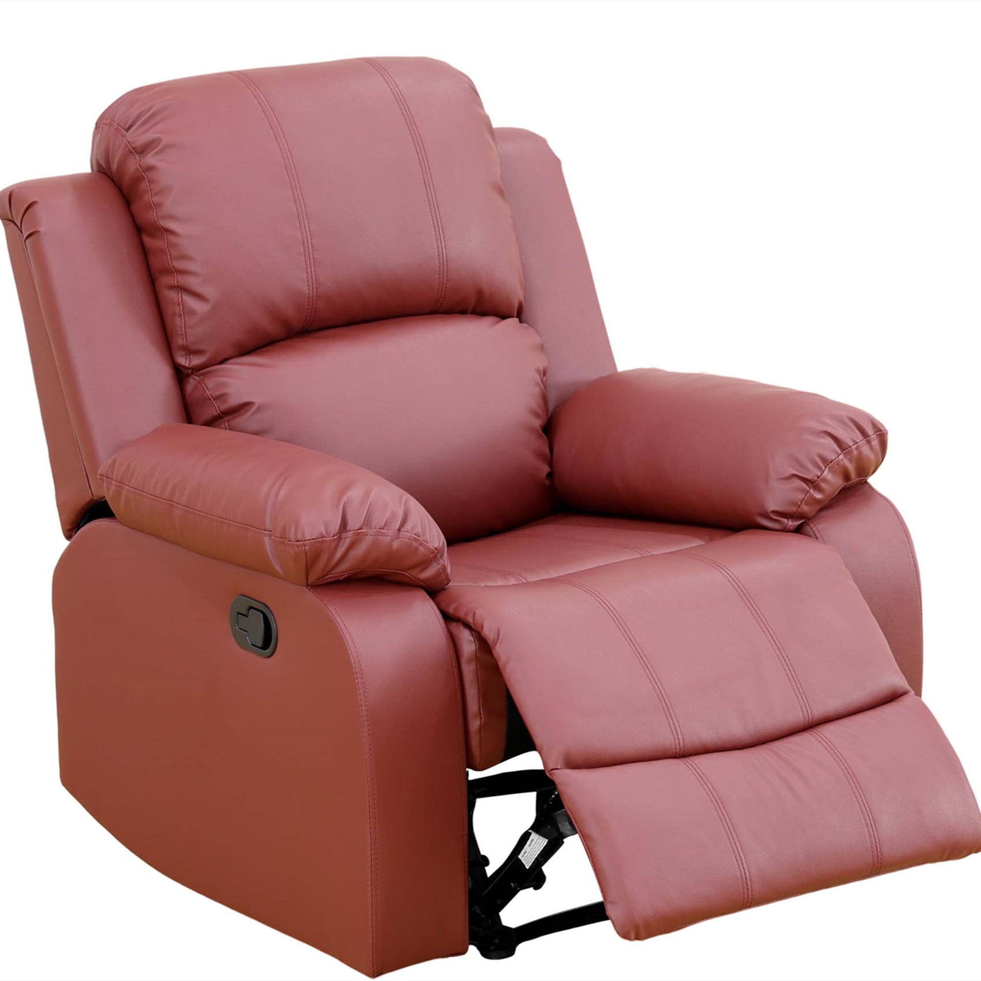 Aukfa Leather Recliner Chair, 38" Overstuffed Armchair Living Room Home