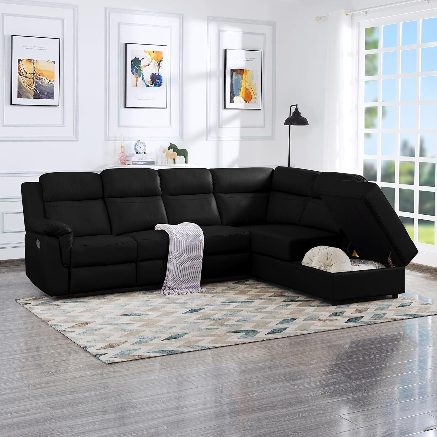 Aukfa Leather Sectional Sofa Couch, 110 Aukfa Leather Sectional Sofa Couch, 110