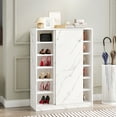 thumbnail image 1 of Aukfa Marble 6-Tier Shoe Cabient 30 Pairs Shoe Rack Organizer for Entryway Bedroom Hallway,White, 1 of 1