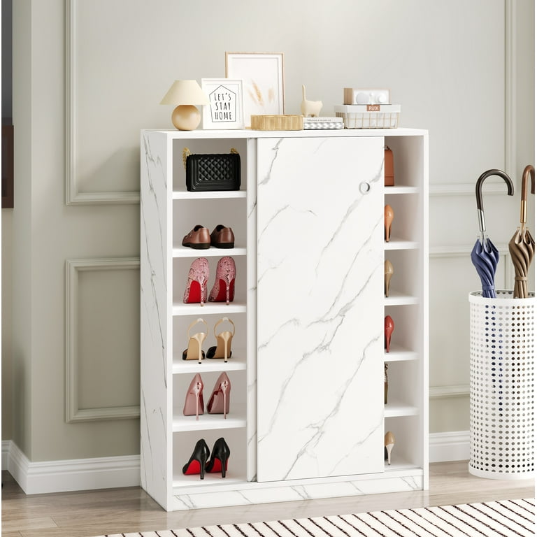 Aukfa Marble 6-Tier Shoe Cabinet 30 Pairs Organizer