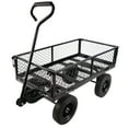 thumbnail image 1 of Aukfa Mesh Steel Wagon Cart with Removable Sides, Garden Cart Heavy Duty Utility Wagon with Rotating Handle/10'' Tires for Garden Yard, Black, 1 of 8