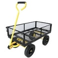 thumbnail image 1 of Aukfa Mesh Steel Wagon Cart with Removable Sides, Garden Cart Heavy Duty Utility Wagon with Rotating Handle/10'' Tires for Garden Yard, Yellow, 1 of 8