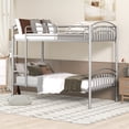 thumbnail image 1 of Aukfa Metal Bunk Bed Twin over Twin, Convertible to 2 Twin Bed Frame, Silver, 1 of 10
