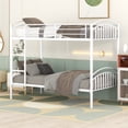 thumbnail image 1 of Aukfa Metal Bunk Bed Twin over Twin, Convertible to 2 Twin Bed Frame, White, 1 of 10