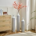 thumbnail image 1 of Aukfa Metal Large Floor Vases, Standing Vase Set of 3 for Home Decor,33.85"/29.13"/24.8"H,White, 1 of 8
