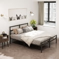 thumbnail image 1 of Aukfa Metal Queen Bed Frame, Platform Bed with Headboard, Black, 1 of 7