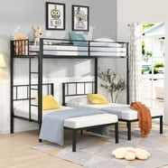 Better Homes & Gardens Kane Twin Over Twin Bunk Bed, Gray Finish ...