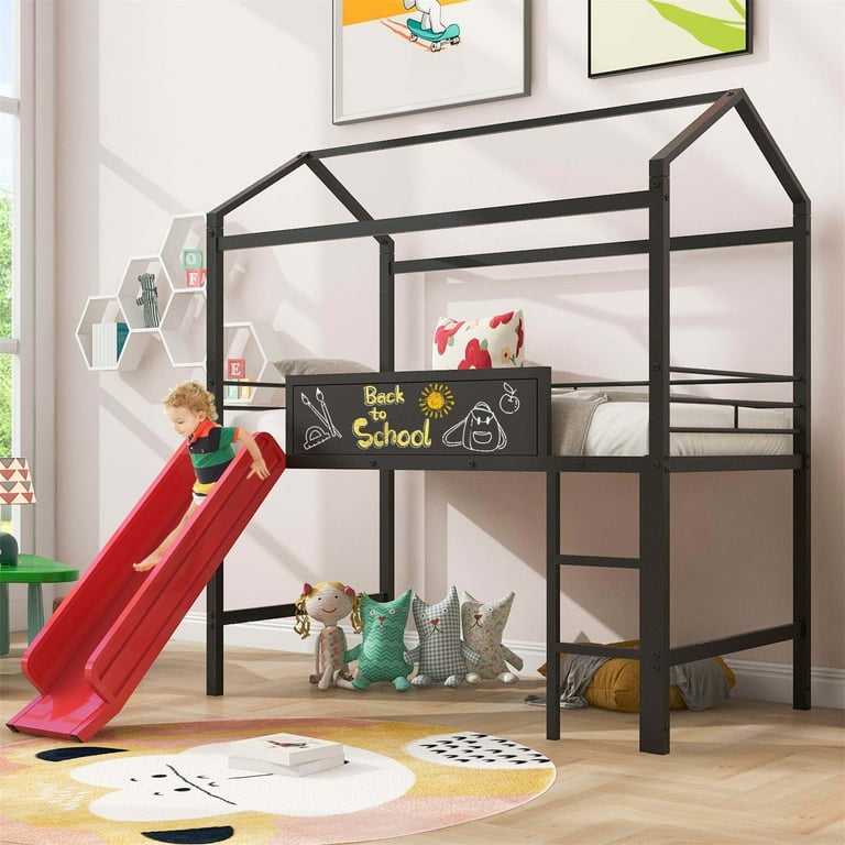 Loft bed outlet with slide walmart