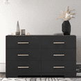 thumbnail image 1 of Aukfa Modern 6-Drawer Dresser Chest of Drawers Storage Cabinet for Bedroom Living Room, Black, 1 of 8