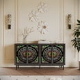 thumbnail image 1 of Aukfa Modern Accent Cabinet with Stained Glass Doors,Decorative Storage Sideboard for Living Room/Dining Room/Entryway,Black, 1 of 8