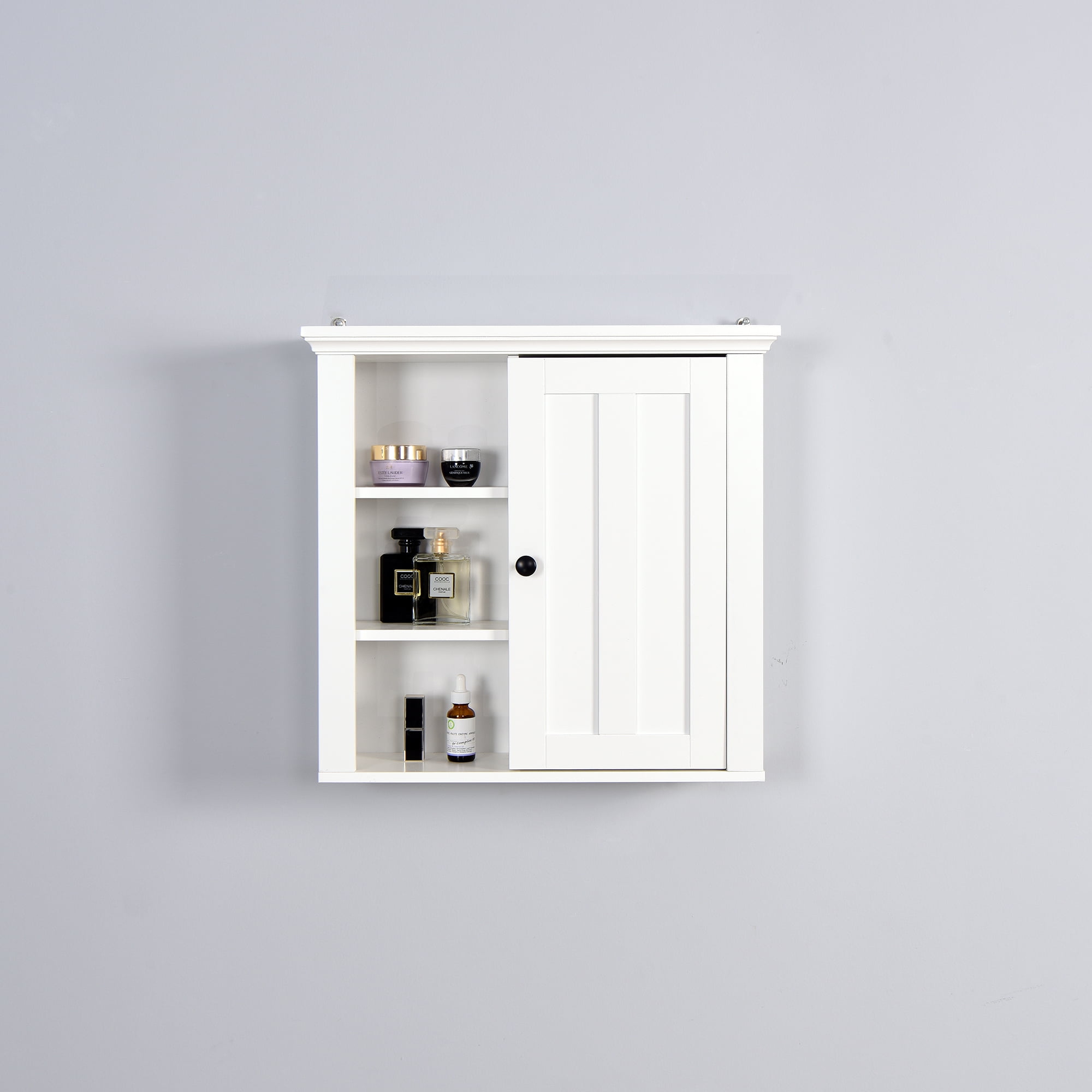 Aukfa Modern Bathroom Wall Storage with a DoorWhite
