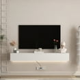 thumbnail image 1 of Aukfa Modern Floating TV Stand Wall Mounted for TVs up to 70 with 16 Color LEDs, White, 1 of 7
