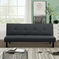 thumbnail image 1 of Aukfa Modern Futon Convertible Sofa Bed for Home Office, Tufted Back, Linen, Black Gray, 1 of 14