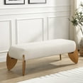 thumbnail image 1 of Aukfa Modern Lon Bouclé Ottoman Bench, pholstered Footrest Bench for Entryway/Bedroom/Living Room,White, 1 of 6