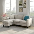 thumbnail image 1 of Aukfa 78" Sectional Sofa with Storage Ottoman, L Shape Couch for Living Room, Cotton, Beige, 1 of 7