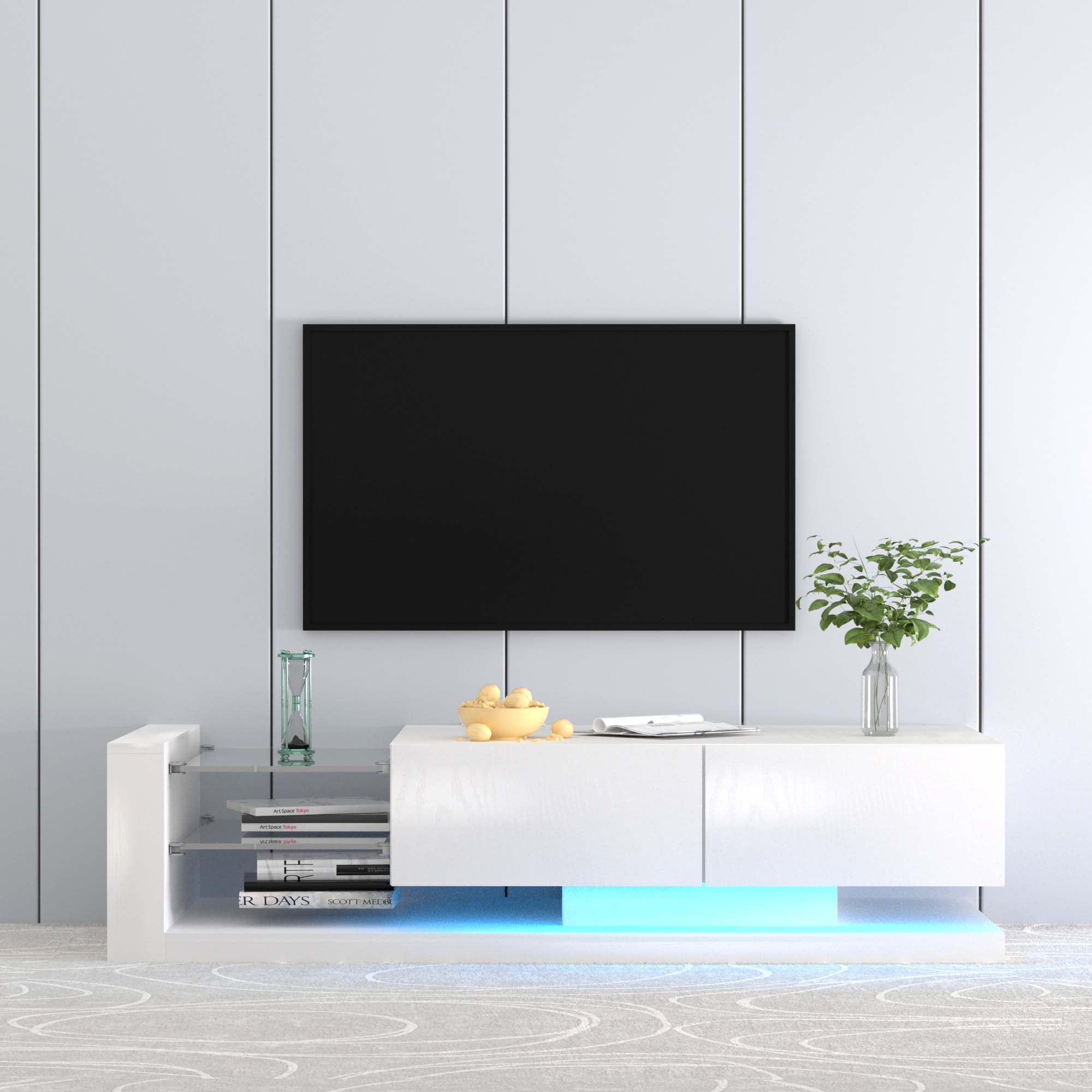 EQUALS WALL TV STAND V2 LOWホワイト Amazon.com: WALL V2 Caster Low Type | Minimalist Rolling TV
