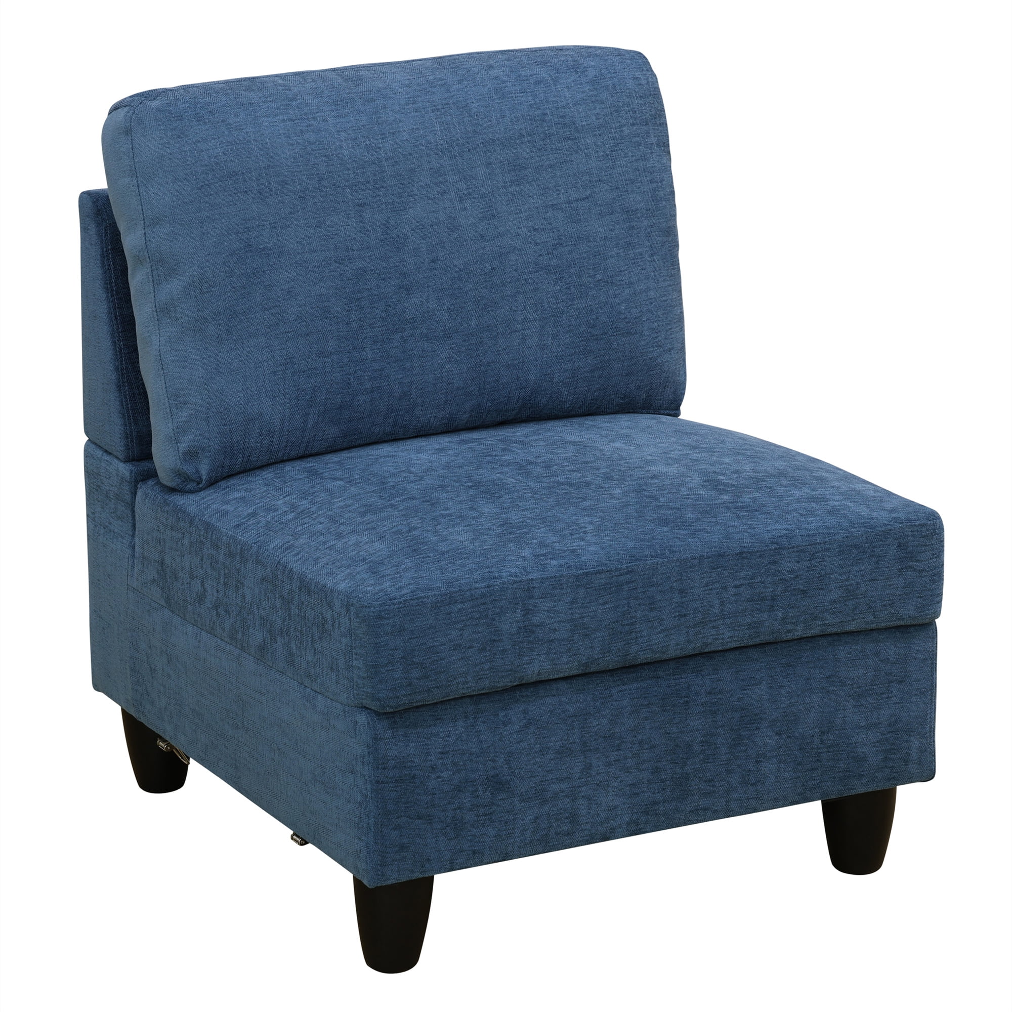 Aukfa Modular Sectional Couch Set - Single Sofa Chair- Flannel - Blue