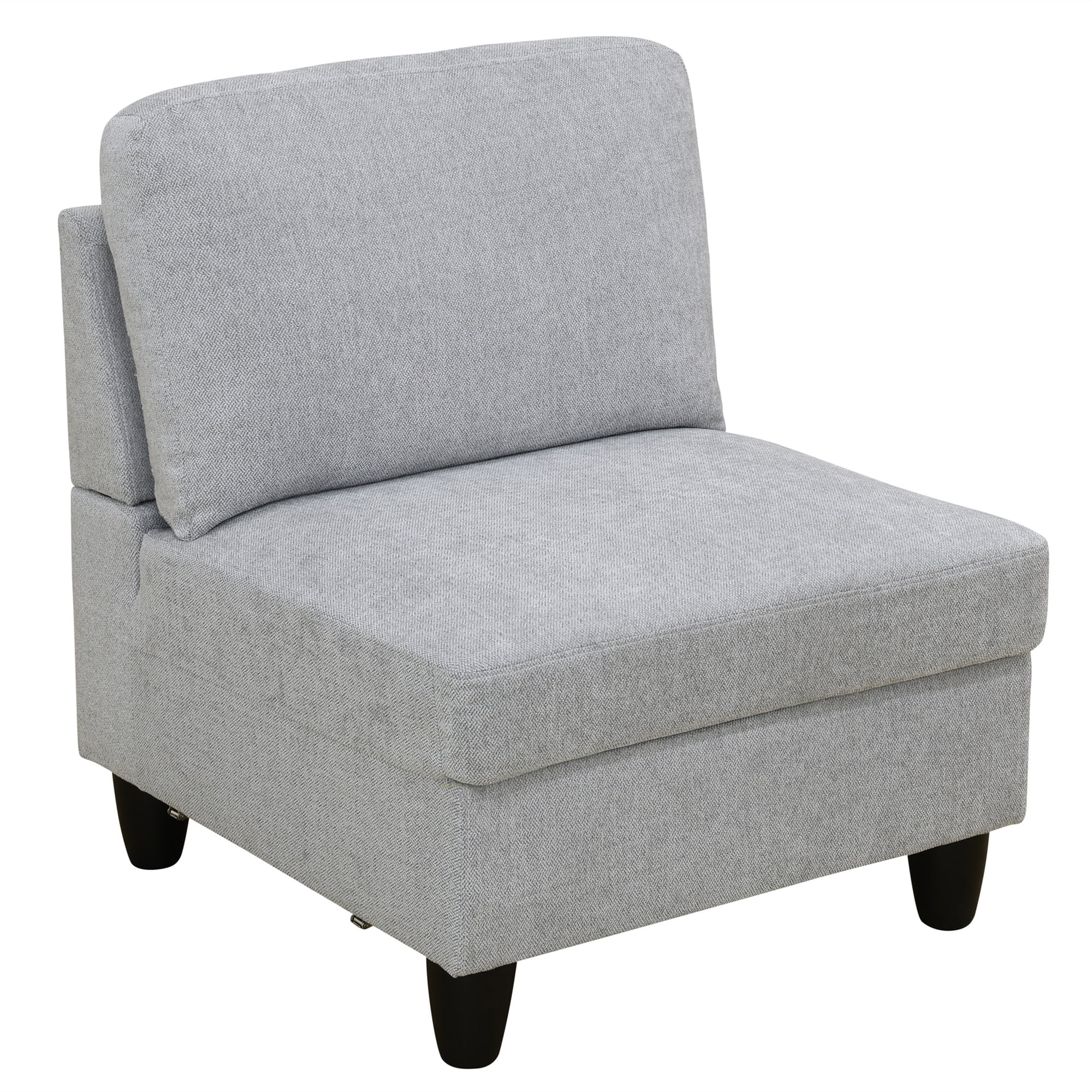 Aukfa Modular Sectional Couch Set - Single Sofa Chair- Flannel - Gray
