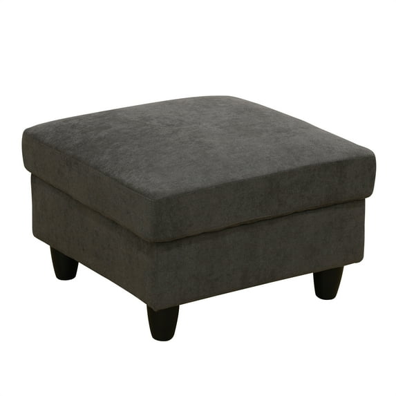 Aukfa Modular Sectional Couch Set - Square Sofa Ottoman- Flannel - Dark Gray