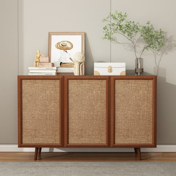 Aukfa Multi-Functional Sideboard Buffet Cabinet,Accent Storage Credenza for Dining & Living Space,Walnut