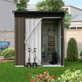 thumbnail image 1 of Aukfa Outdoor Storage Shed, 5 X 4 FT Metal Garden Shed, Waterproof Tool Shed for Backyard Patio, Brown, 1 of 8