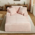 thumbnail image 1 of Aukfa 78.7" Extra Long Chaise Lounge Sofa, Oversized Upholstered Couch with 3 Pillows for Indoor Living Room/Bedroom,Pink, 1 of 8