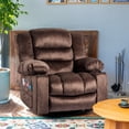 thumbnail image 1 of Aukfa Oversized Rocker Massage Chair,Swivel Manual Recliner Chair for Living Room, Heating,Velvet,Brown, 1 of 7