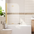 thumbnail image 1 of Aukfa Pivot Bifold Shower Door, 34" W x 58" H, 1/4" SGCC Tempered Glass Tub Bathtub Door Panel, Brushed Gold, 1 of 8