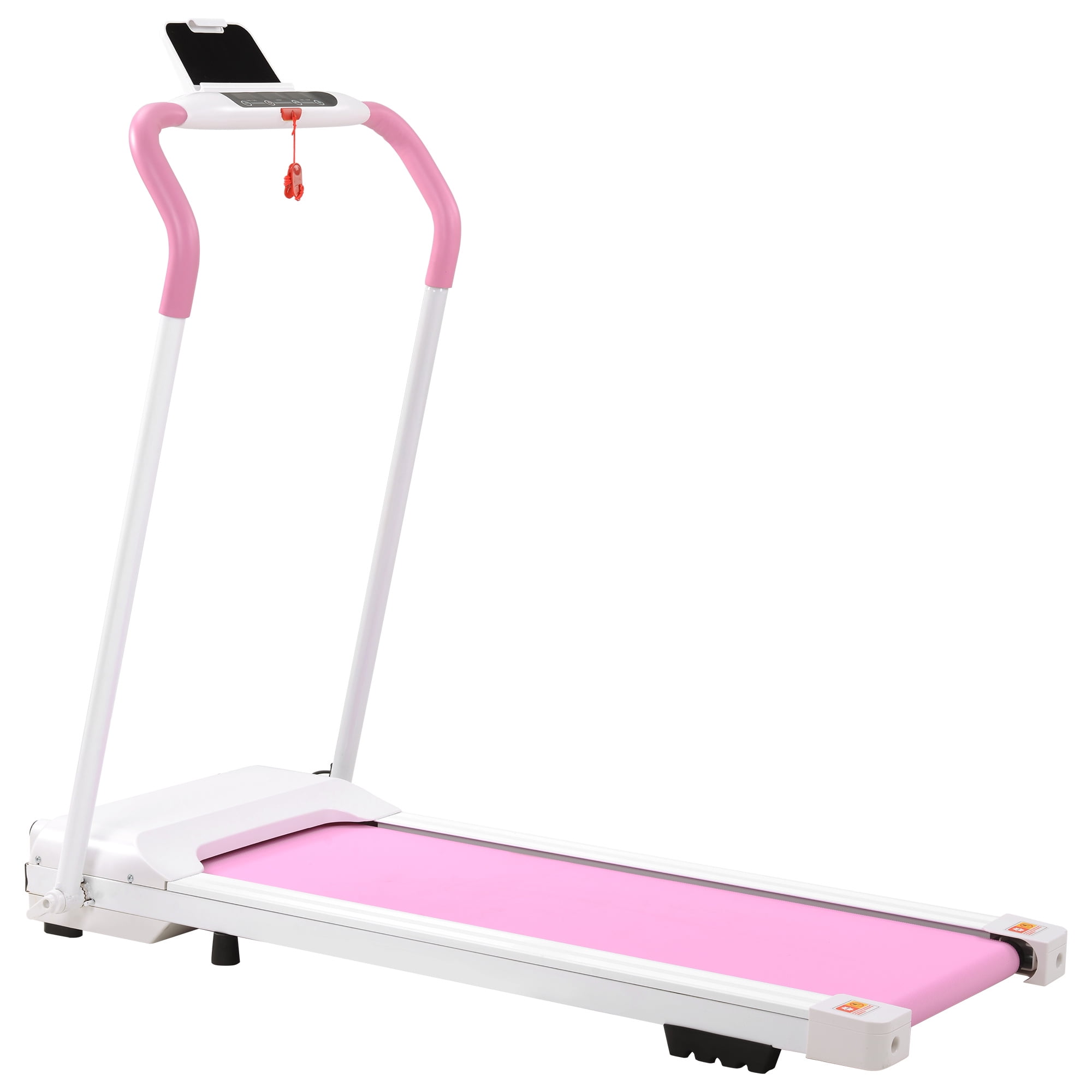 Aukfa Portable Folding Treadmill with 15 Preset Training Programs for Small Apartment Home Gym Fitness Jogging Walking Capacity 220 Lbs Pink