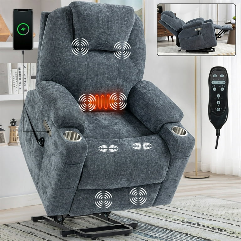 Aukfa Power Lift Recliner Chair with Massage and Heat for Elderly