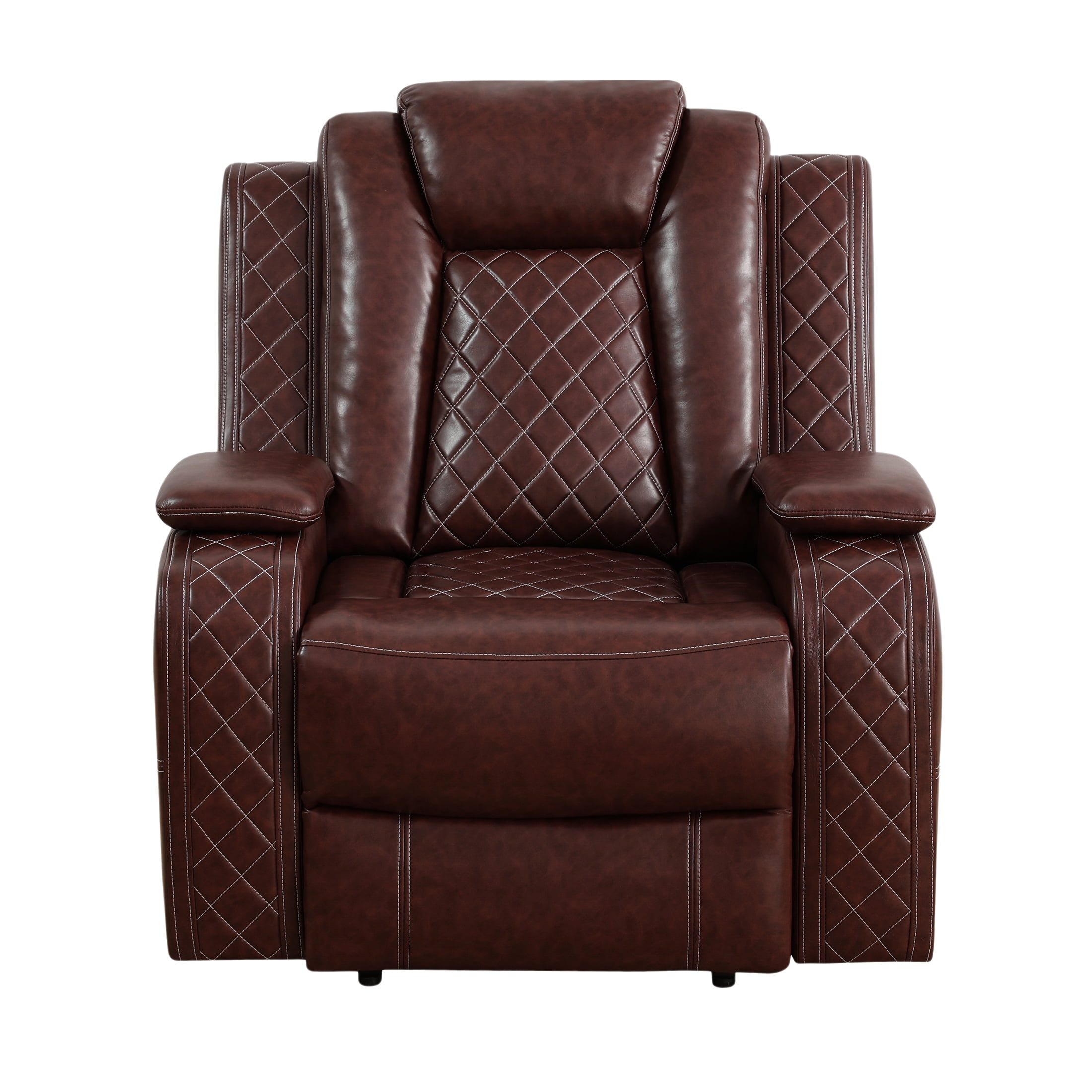 Aukfa Power Recliner Chair Sofa with Storage and USB for Living Room,Brown