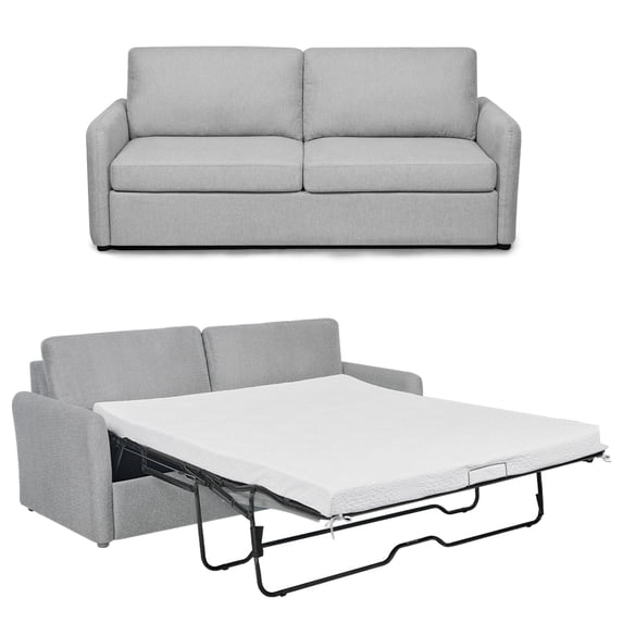 Aukfa Pull Out Sofa Bed, Queen Sleeper Sofa Couch with Mattress, Pullout Couch for Home, Gray