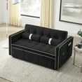 thumbnail image 1 of Aukfa Pull Out Sofa Bed, Tufted Convertible Sleeper Sofa Futon Sofa for Home Office, Velvet, Black, 1 of 10