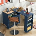 thumbnail image 1 of Aukfa Rolling Kitchen Island with Extended Table, LED Lights & Power Outlets,Navy, 1 of 7