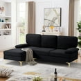 thumbnail image 1 of Aukfa Sectional Sofa, L Shaped Couch with Left Facing Chaise for Living Room, Apartment, Black, 1 of 11