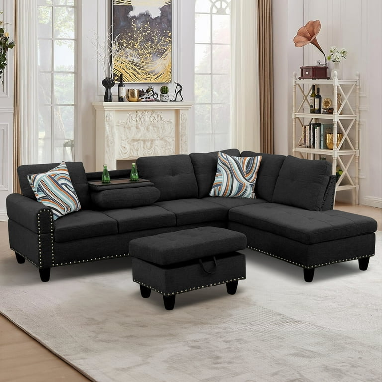 Aukfa Sectional Sofa, Living Room Couch with Storage Ottoman Aukfa Sectional Sofa, Living Room Couch with Storage Ottoman