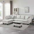 thumbnail image 1 of Aukfa Sectional Sofa, Living Room Couch with Storage Ottoman, Left Facing, 2Pillows, Flannel, Gray, 1 of 9