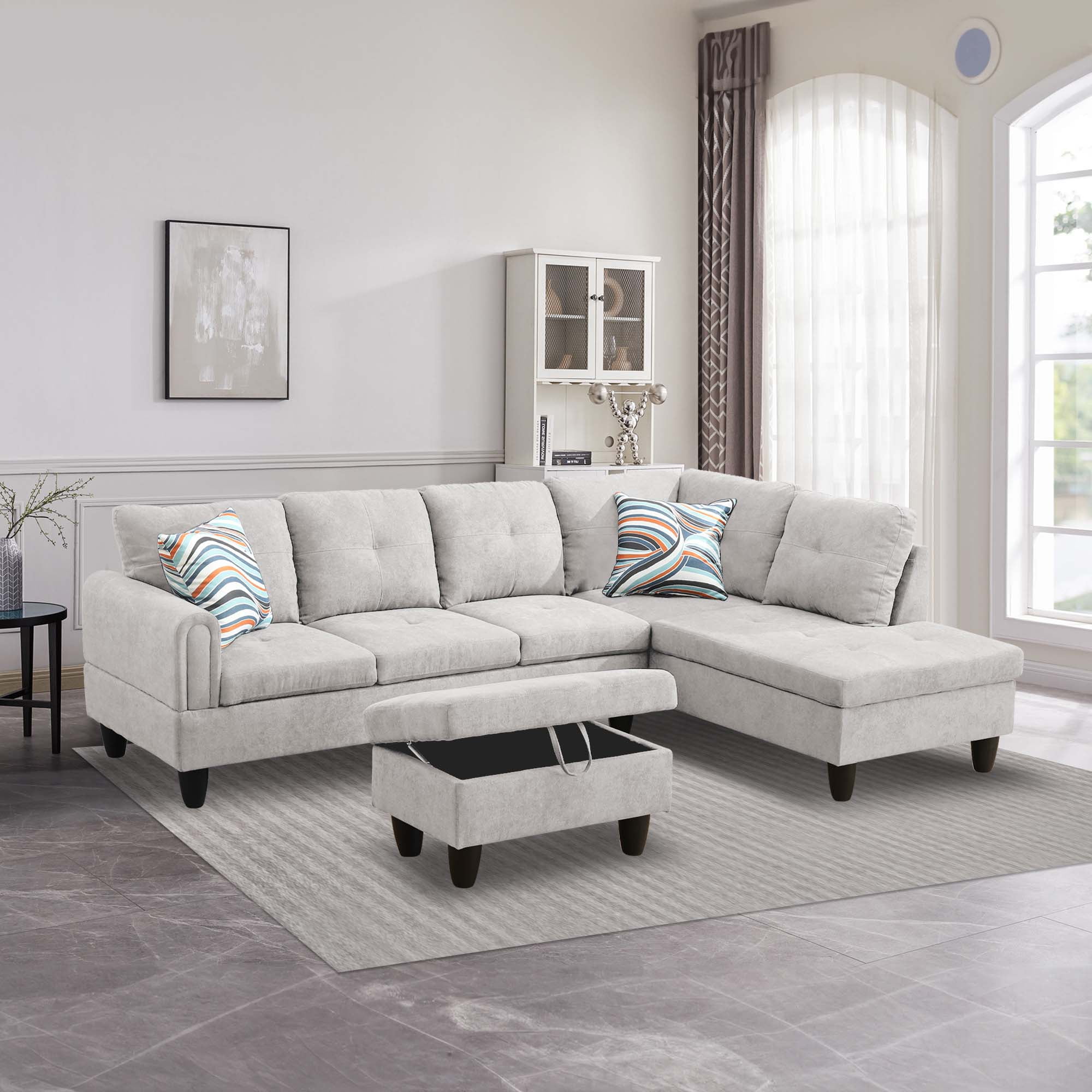 Aukfa Sectional Sofa, Living Room Couch with Storage Ottoman Aukfa Sectional Sofa, Living Room Couch with Storage Ottoman