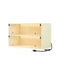 thumbnail image 1 of Aukfa Shoe Organizer Storage Cabinet,2 Tier Wood Shoe Box w/ LED APP Control for Closet Entryway,Off White, 1 of 5